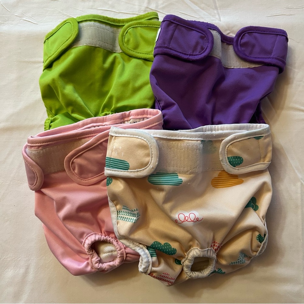 4 Colorful Dog Diapers